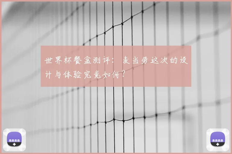 世界杯餐盒测评：麦当劳这次的设计与体验究竟如何？